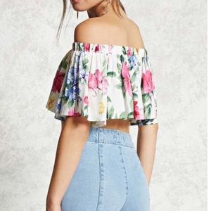 Floral Off-the-Shoulder Crop Top